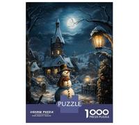 Rompecabezas De 1000 Piezas para Adultos Snowman in Winter Rompecabezas para Adultos Juegos De Relajación Desafío Difícil Ayuda A Ejercitar El Cerebro 52x38cm/1000pcs