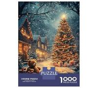 Rompecabezas De 1000 Piezas para Adultos Snowy Christmas Eve Rompecabezas para Adultos Juego De Ingenio Decoración Perfecta Regalos De Cumpleaños Y Únicos 70x50cm/1000pcs