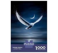 Rompecabezas De 1000 Piezas para Adultos Snowy Owl Guardian of The Crescent Sky Rompecabezas para Adultos Juegos Divertidos Pero Divertidos Y Humorísticos Desafiantes De Completar 38x26cm/1000pcs