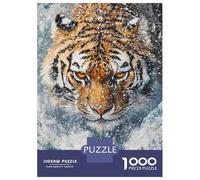 Rompecabezas De 1000 Piezas para Adultos Snowy Tiger Gaze Rompecabezas para Adultos Juegos De Relajación Desafío Difícil Ayuda A Ejercitar El Cerebro 52x38cm/1000pcs