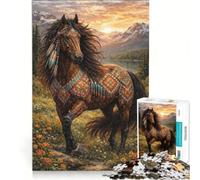 Rompecabezas de 1000 Piezas para Adultos sobre la Identidad nativa Americana Juego práctico Carrera de Velocidad Manual con Piezas de Formas aleatorias Que encajan Perfectamente 38x52cm