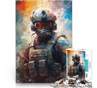 Rompecabezas de 1000 Piezas para Adultos Soldado de Las Fuerzas Especiales Pain Juegos Divertidos Regalo de cumpleaños, Regalos 75x50cm