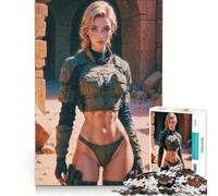 Rompecabezas de 1000 Piezas para Adultos: Soldado Femenina en el Desierto, Juego Imposible, interacción Entre Padres e Hijos, Lista de Deseos con Papá Noel 38x52cm