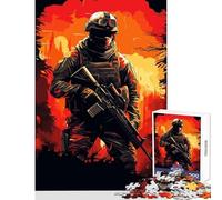 Rompecabezas de 1000 Piezas para Adultos Soldado Guerrero Luchador decoración del hogar Juguetes Ideas de Regalos Juego Familiar Interesante reducción del estrés tamaño 50x75cm