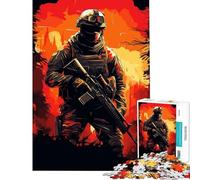 Rompecabezas de 1000 Piezas para Adultos Soldado Guerrero Luchador Divertidas Actividades en casa Juego difícil e Imposible Apto para Mayores de 14 años 38x26cm