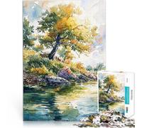 Rompecabezas de 1000 Piezas para Adultos Soledad Junto al río Juguetes para aliviar el estrés Toda la Familia. 75x50cm
