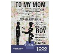 Rompecabezas De 1000 Piezas para Adultos Son To Mom Gift For Mom Rompecabezas para Adultos Juguete Decoración De Pared Regalos para Mujeres para Cumpleaños, Navidad 70x50cm/1000pcs