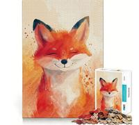 Rompecabezas de 1000 Piezas para Adultos Sonrisa de Zorro Radiante,Piezas de Corte Limpio,Actividad Cerebral Inteligente,diversión para Momentos de Calma,Regalo artístico de cumpleaños 50x75cm