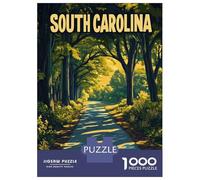 Rompecabezas De 1000 Piezas para Adultos South Carolina Road Through Trees Rompecabezas para Adultos Juego Familiar Corte De Precisión Cumpleaños Y Navidad 38x26cm/1000pcs