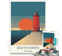 Rompecabezas de 1000 Piezas para Adultos, South Haven, Michigan Arte, Juego Educativo, Carrera de Velocidad Manual, Regalo de cumpleaños, Regalos de Viaje 38x52cm