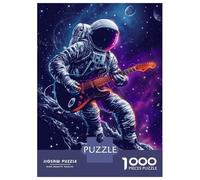 Rompecabezas De 1000 Piezas para Adultos Space Astronaut Guitar Rompecabezas para Adultos Juegos Relajantes Difícil Difícil Cumpleaños Y Navidad 52x38cm/1000pcs