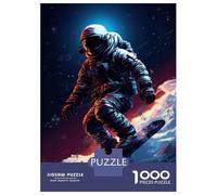 Rompecabezas De 1000 Piezas para Adultos Space Snowboarding Extreme Adventure in Outer Space! Rompecabezas para Adultos Juegos De Relajación Análisis Y Lógica Regalos para Amigos Y Familiares 52x38cm