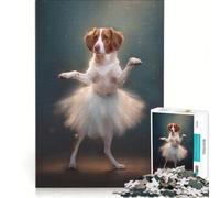 Rompecabezas de 1000 Piezas para Adultos: Spaniel bretón, T-Rex, Dinosaurio, Juego Imposible, Interacción Entre Padres e Hijos, para cumpleaños, Navidad, 38x52cm