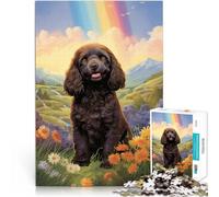 Rompecabezas de 1000 Piezas para Adultos Spaniel de Agua Americano Hecho de cartón para y a Partir de 14 años Juego Familiar antiestrés desafío difícil Ideas de Regalos tamaño:26x38cm