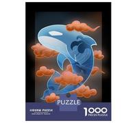 Rompecabezas De 1000 Piezas para Adultos Spiritual Killer Whale Rompecabezas para Adultos Juguetes Antiestrés Vacaciones En Casa Matar El Tiempo Desafiante De Completar 52x38cm/1000pcs