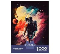 Rompecabezas De 1000 Piezas para Adultos Splatter Astronaut Rompecabezas para Adultos Juguetes De Bricolaje Desafío Difícil Desafío Educativo 38x26cm/1000pcs