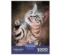 Rompecabezas De 1000 Piezas para Adultos Splatter Cute Cat Rompecabezas para Adultos Juegos Relajantes Que Mejoran La Memoria Diversión En Casa Actividades, 70x50cm/1000pcs