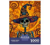 Rompecabezas De 1000 Piezas para Adultos Spooky Skeleton Art Rompecabezas para Adultos Juego Práctico Decoración del Hogar Regalos De Cumpleaños Y Únicos 52x38cm/1000pcs