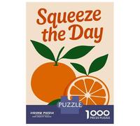 Rompecabezas De 1000 Piezas para Adultos Squeeze The Day Orange Illustration Rompecabezas para Adultos Juego Familiar Alivia El Estrés Difícil Y Desafiante 70x50cm/1000pcs