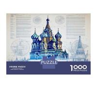 Rompecabezas De 1000 Piezas para Adultos St. Basil's Cathedral Print Rompecabezas para Adolescentes Juego Práctico Desafío Difícil Regalo De Cumpleaños, Regalos, 70x50cm/1000pcs