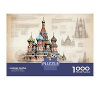 Rompecabezas De 1000 Piezas para Adultos St. Basil's Cathedral Print Rompecabezas para Adultos Juegos Divertidos Una Obra De Arte Oferta como Regalos para Toda La Familia 52x38cm/1000pcs