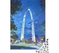 Rompecabezas De 1000 Piezas para Adultos St. Louis Gateway Arch Night View Rompecabezas para Adultos Juego Familiar Análisis Y Lógica Cumpleaños Y Navidad 52x38cm/1000pcs