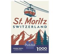 Rompecabezas De 1000 Piezas para Adultos St. Moritz Switzerland Travel Rompecabezas para Adultos Juegos Familiares Análisis Y Lógica Oferta como Regalos para Toda La Familia 52x38cm/1000pcs