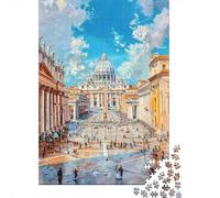 Rompecabezas De 1000 Piezas para Adultos St. Peter's Basilica Painting-2 Rompecabezas para Adolescentes Juego Práctico Desafío Difícil Regalo De Cumpleaños, Regalos, 52x38cm/1000pcs