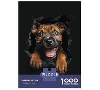 Rompecabezas De 1000 Piezas para Adultos Staffordshire Bull Terrier Rompecabezas para Adultos Juegos Relajantes para La Diversión Familiar Interacción Entre Padres E Hijos 70x50cm/1000pcs