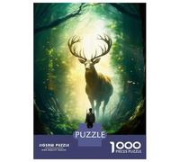 Rompecabezas De 1000 Piezas para Adultos Stag in A Enchanted Forest Rompecabezas para Adultos Juego Familiar Corte De Precisión Cumpleaños Y Navidad 38x26cm/1000pcs
