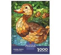 Rompecabezas De 1000 Piezas para Adultos Stained Glass Duck in Nature Rompecabezas para Adultos: Análisis Práctico del Juego Y Lógica, Toda La Familia 70x50cm/1000pcs