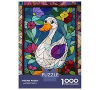 Rompecabezas De 1000 Piezas para Adultos Stained Glass Duck Rompecabezas para Adultos Juguetes Antiestrés Difícil Difícil Y Desafiante 52x38cm/1000pcs