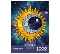 Rompecabezas De 1000 Piezas para Adultos Stained Glass Sun and Moon Galaxy Rompecabezas para Adultos Juguetes Antiestrés Difícil Difícil Y Desafiante 70x50cm/1000pcs