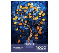 Rompecabezas De 1000 Piezas para Adultos Stained Glass Tree Rompecabezas para Adultos Juegos Relajantes para La Diversión Familiar Interacción Entre Padres E Hijos 52x38cm/1000pcs