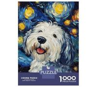Rompecabezas De 1000 Piezas para Adultos Starry Doggy Night -1 Rompecabezas para Adultos Juegos Familiares Patrón De Montaje 38x26cm/1000pcs