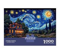 Rompecabezas De 1000 Piezas para Adultos Starry Night Cottage Rompecabezas Juegos Familiares Difícil Difícil Cumpleaños Y Navidad 70x50cm/1000pcs
