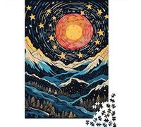 Rompecabezas De 1000 Piezas para Adultos Starry Night Mountain Landscape -2 Rompecabezas para Adultos Juguetes De Bricolaje Análisis Y Lógica Regalos De Cumpleaños Y Únicos 70x50cm/1000pcs