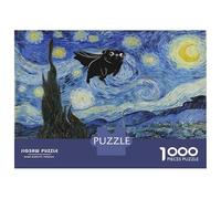 Rompecabezas De 1000 Piezas para Adultos Starry Night Van Gogh Super Pug Rompecabezas para Adultos Juegos De Relajación Una Obra De Arte Regalos para Amigos Y Familiares 38x26cm/1000pcs