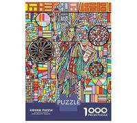 Rompecabezas De 1000 Piezas para Adultos Statue of Liberty July 4th Celebration Abstract Art Rompecabezas Juegos Familiares Difícil Difícil Cumpleaños Y Navidad 52x38cm/1000pcs