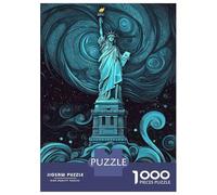 Rompecabezas De 1000 Piezas para Adultos Statue of Liberty Print Rompecabezas para Adultos Juegos Familiares Una Obra De Arte Ayuda A Ejercitar El Cerebro 38x26cm/1000pcs