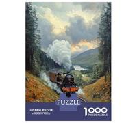 Rompecabezas De 1000 Piezas para Adultos Steam Train in Mountains Rompecabezas para Adultos Juego De Ingenio Pero Divertido Y Humorístico Regalos De Cumpleaños Y Únicos 52x38cm/1000pcs