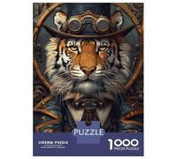 Rompecabezas De 1000 Piezas para Adultos Steampunk Animal Tiger Rompecabezas para Adultos Juguetes Antiestrés Desafío Difícil para Cumpleaños, Navidad 70x50cm/1000pcs