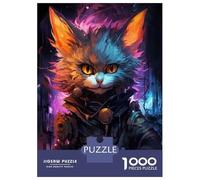 Rompecabezas De 1000 Piezas para Adultos Steampunk Cat Art Print Rompecabezas para Adultos Juguetes Antiestrés para La Diversión Familiar Actividades Divertidas En Casa 38x26cm/1000pcs
