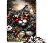 Rompecabezas de 1000 Piezas para Adultos Steampunk Cat, Ayuda a ejercitar el Cerebro, Juguetes adictivos para Cultivar la Paciencia, Adecuado para Parejas, 26x38cm