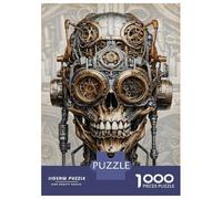 Rompecabezas De 1000 Piezas para Adultos Steampunk Cogs Skull Gear Rompecabezas Juguete Decoración De Pared Difícil Difícil Cumpleaños Y Navidad 70x50cm/1000pcs