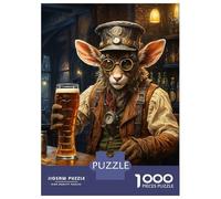 Rompecabezas De 1000 Piezas para Adultos Steampunk Craft Beer Faun Rompecabezas para Adultos Juegos Relajantes Que Mejoran La Memoria Diversión En Casa Actividades, 38x26cm/1000pcs
