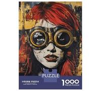 Rompecabezas De 1000 Piezas para Adultos Steampunk Goggles Woman Art Print Rompecabezas para Adultos Juego Familiar Carrera De Velocidad Manual Desafiante para Completar 52x38cm/1000pcs