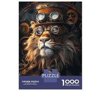 Rompecabezas De 1000 Piezas para Adultos Steampunk Lion Animal Rompecabezas Práctico Juego Decoración del Hogar Cumpleaños Y Navidad 52x38cm/1000pcs