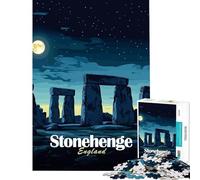 Rompecabezas de 1000 Piezas para Adultos Stonehenge Inglaterra de Noche Juegos relajantes Juguetes adictivos para Cultivar la Paciencia Regalos de cumpleaños para la diversión Familiar Tamaño 38x52cm