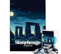 Rompecabezas de 1000 Piezas para Adultos Stonehenge Inglaterra de Noche Juguete Educativo para Juegos de desafío Decoración para el hogar Obra de Arte Regalos Tamaño 38x26cm